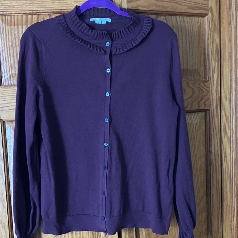 Boden Ruffle Collar Cardigan